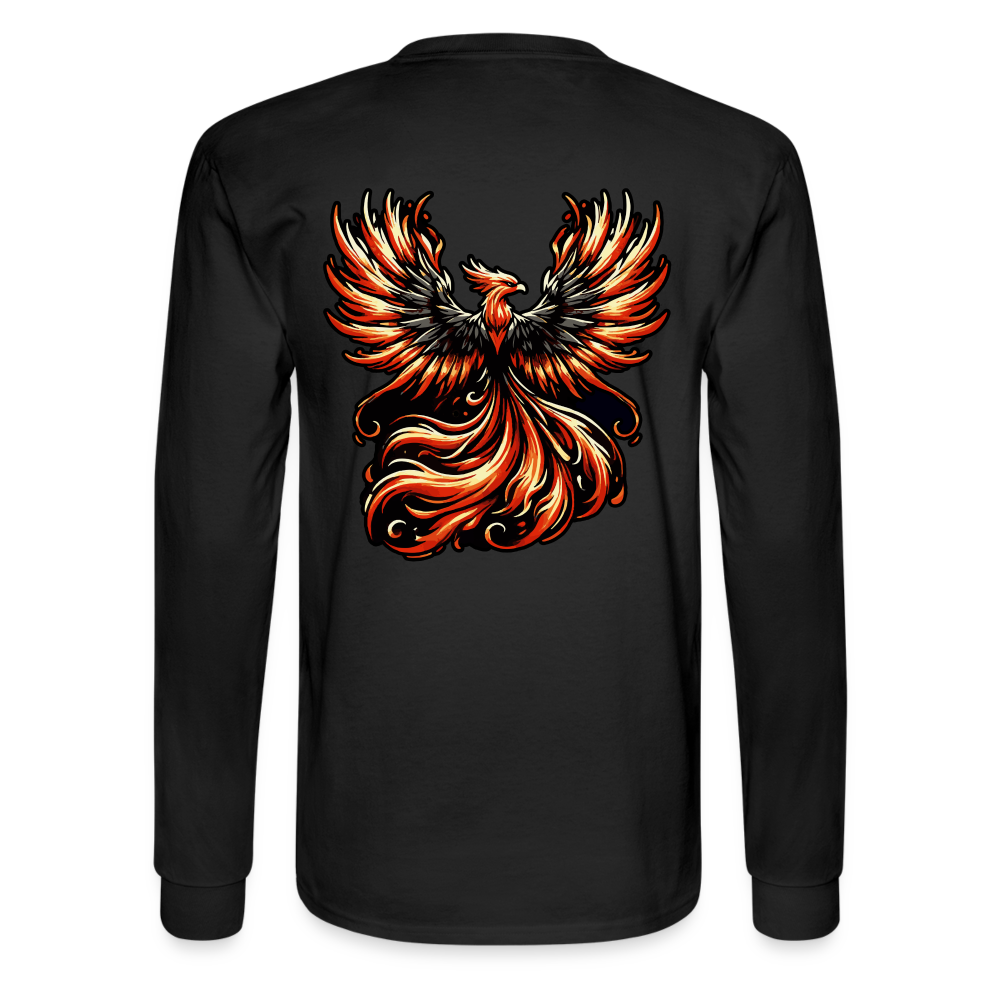 Men's Phoenix Graphic Long Sleeve Shirt with Logo - black