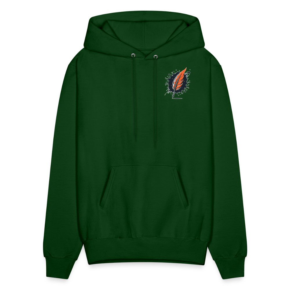 Men's Plain Hoodie with Logo - forest green