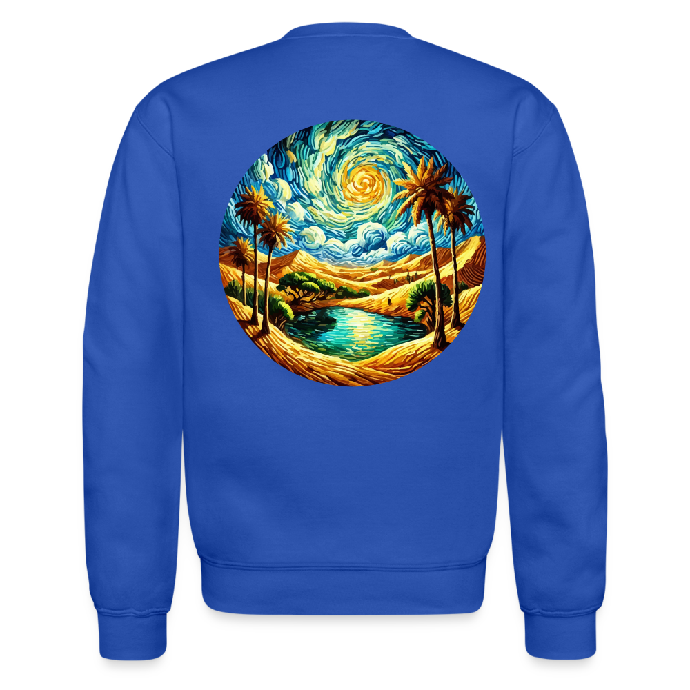 Desert Oasis Crewneck Sweatshirt with Logo - royal blue