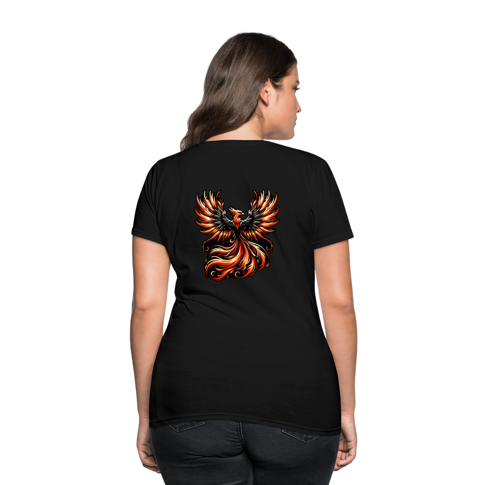 Women's Phoenix Graphic T-Shirt with Logo - black