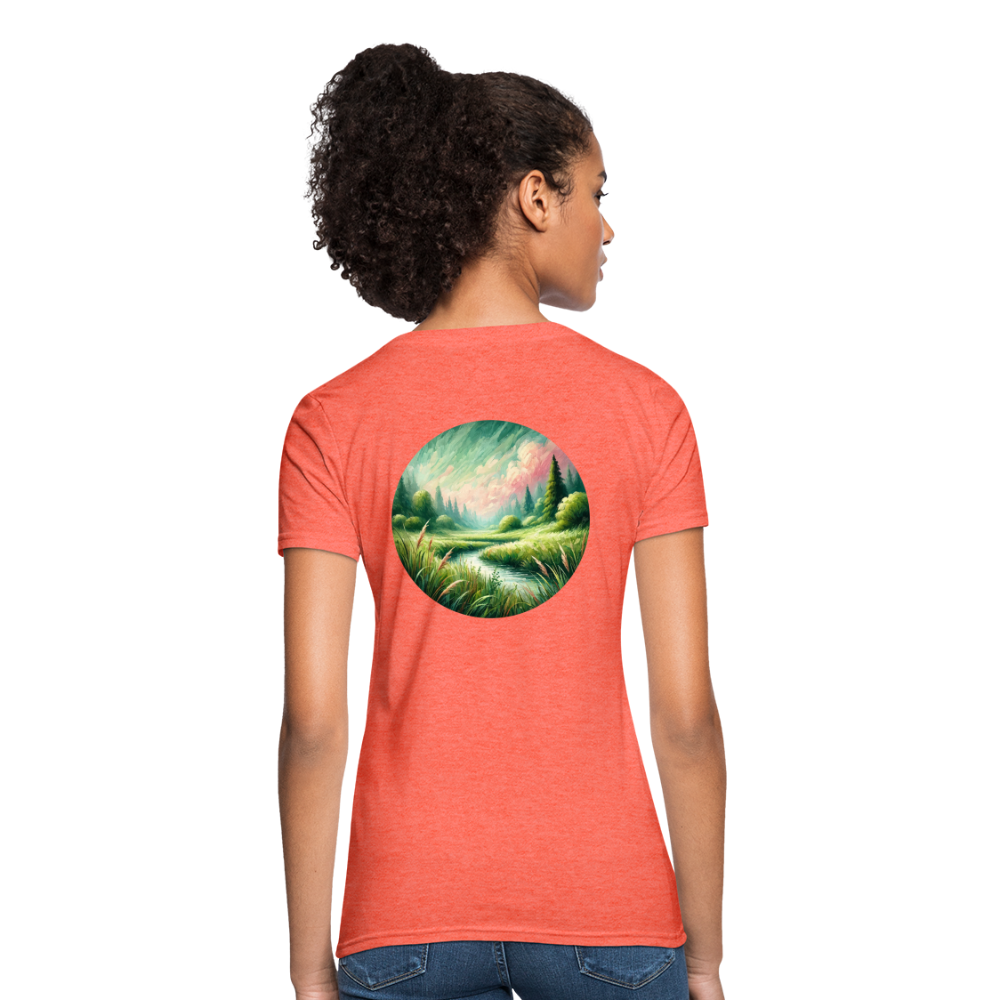 Women's Meadow Graphic T-Shirt with Logo - heather coral