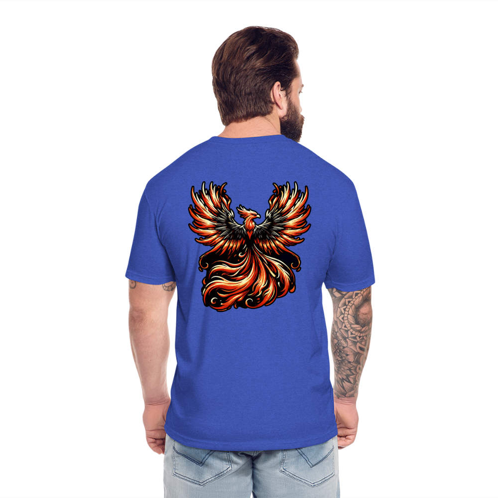 Phoenix Graphic Unisex Fitted Cotton/Poly T-Shirt with Logo - heather royal