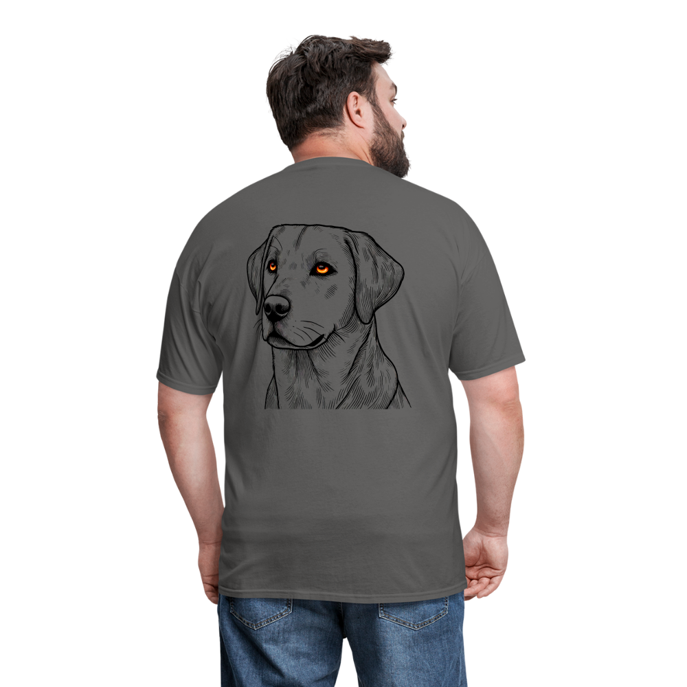 Fine Line Labrador Graphic Unisex Classic T-Shirt with Logo - charcoal