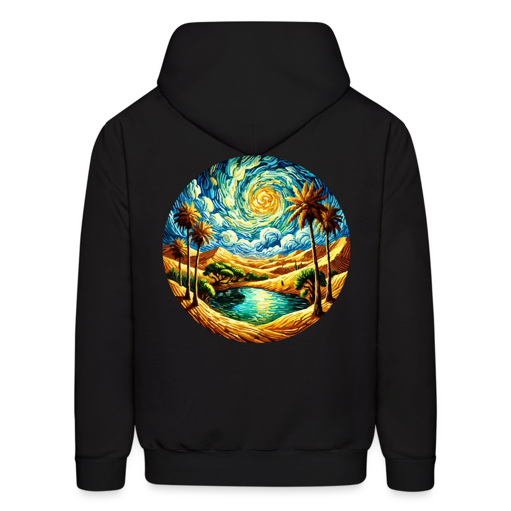 Men's Desert Oasis Graphic Hoodie with Logo - black