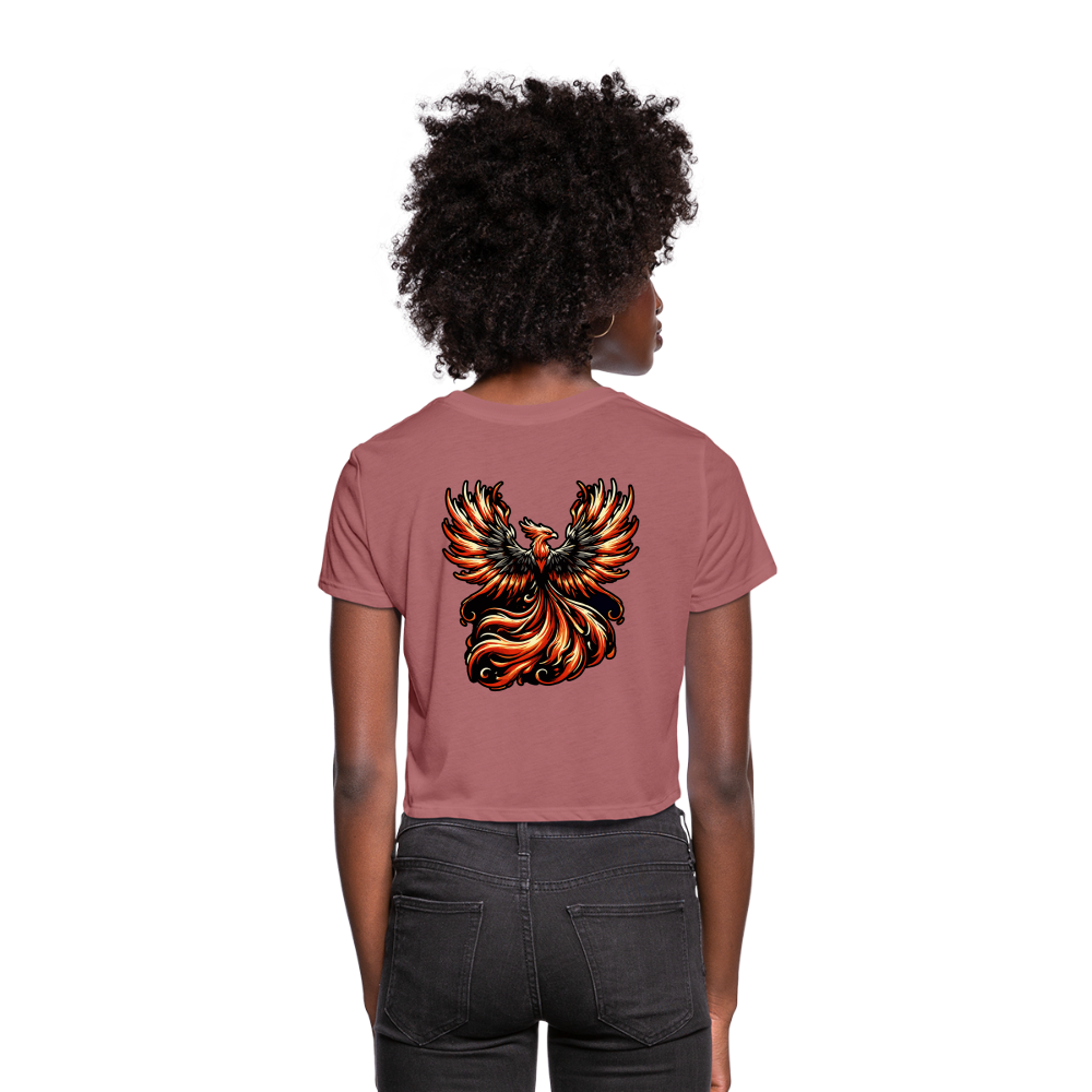 Women's Phoenix Graphic Cropped T-Shirt with Logo - mauve