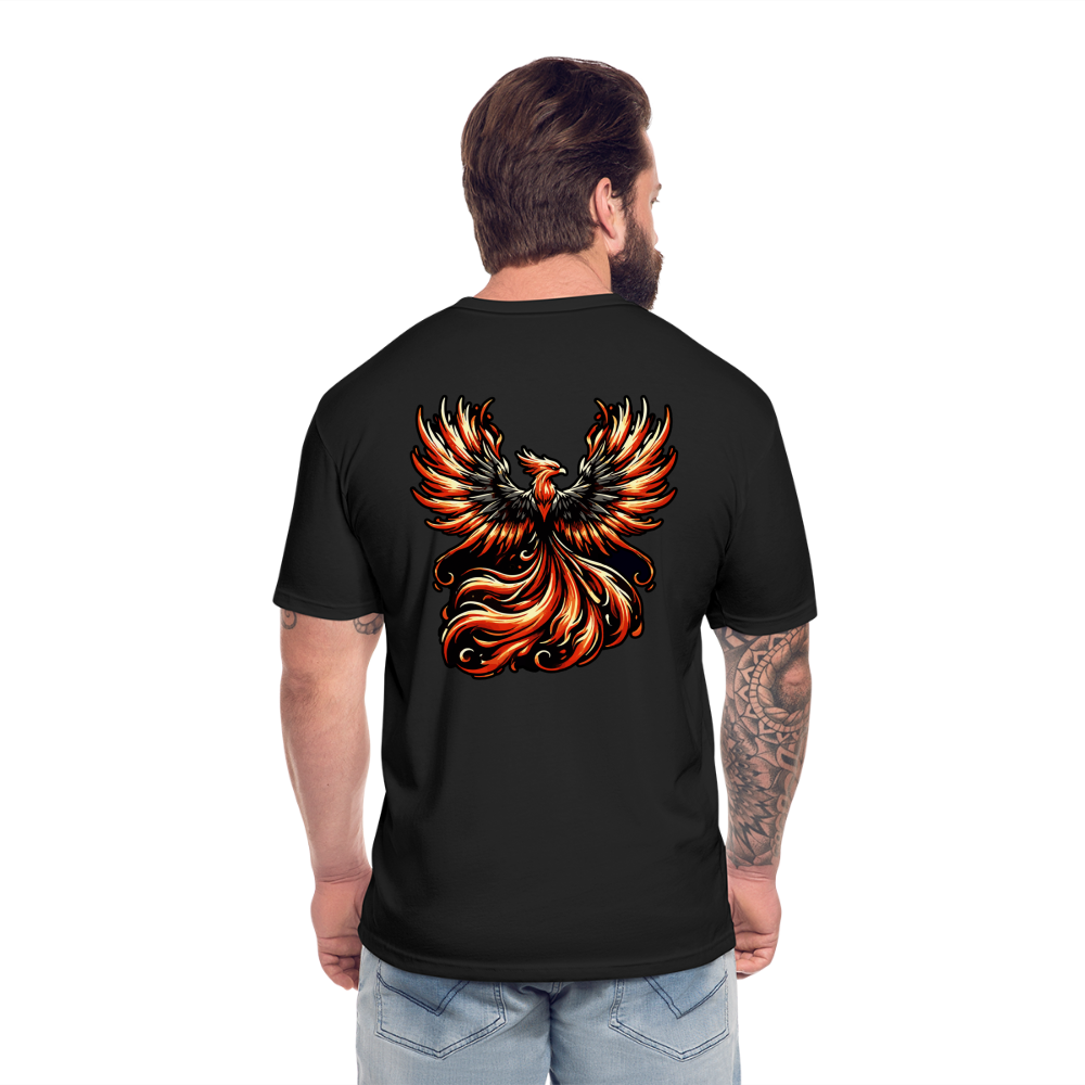 Phoenix Graphic Unisex Fitted Cotton/Poly T-Shirt with Logo - black