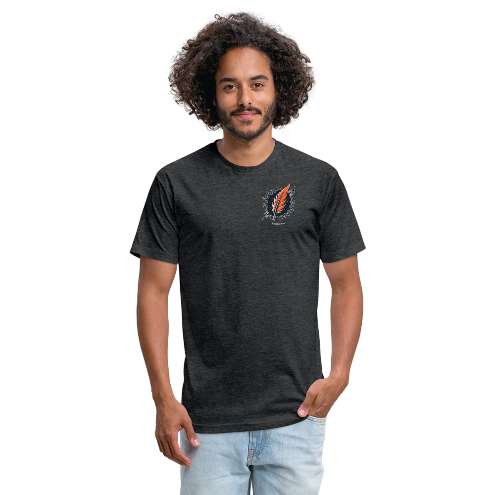 Australian Shepherd Prairie Graphic Unisex Fitted Cotton/Poly T-Shirt with Logo - heather black