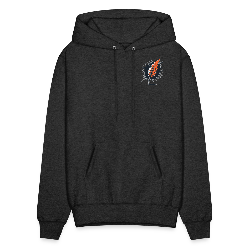 Men's Plain Hoodie with Logo - charcoal grey