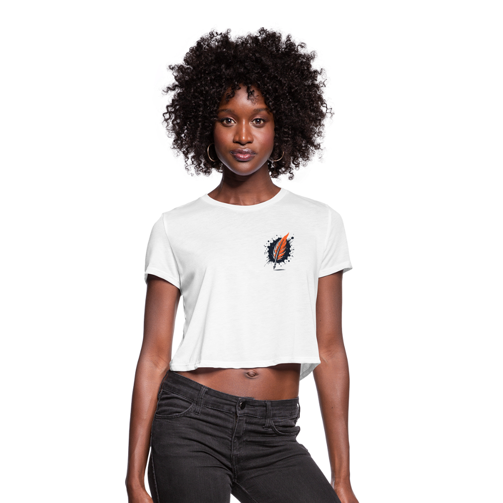 Autumn Leaves: Women's Cropped T-Shirt - white