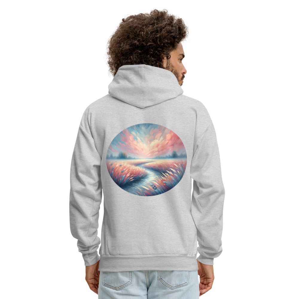 Men's River Meadow Graphic Hoodie with Logo - ash 