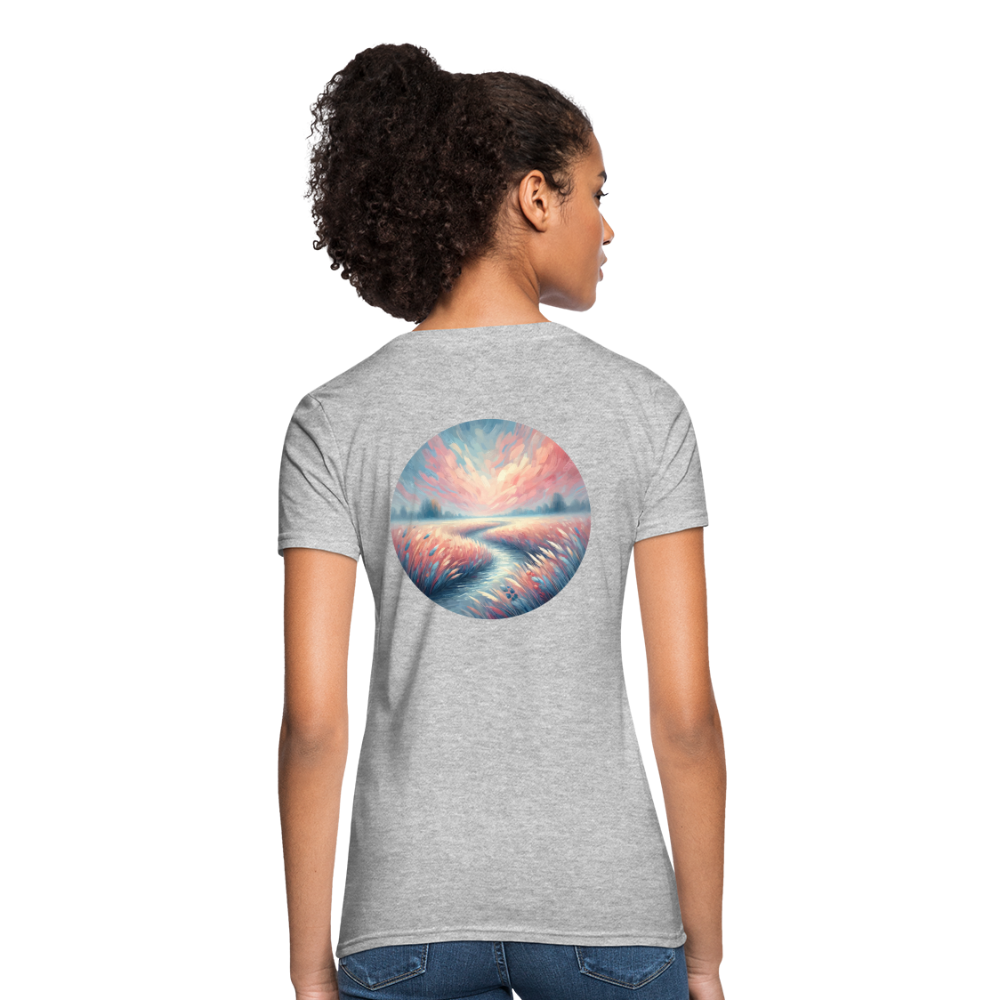 Women's River Meadow Graphic T-Shirt with Logo - heather gray