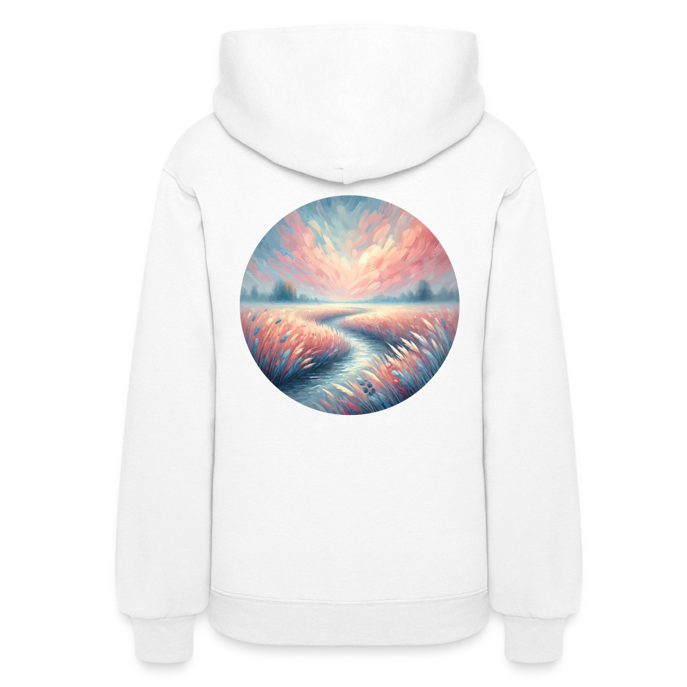 Women's River Meadow Graphic Hoodie with Logo - white