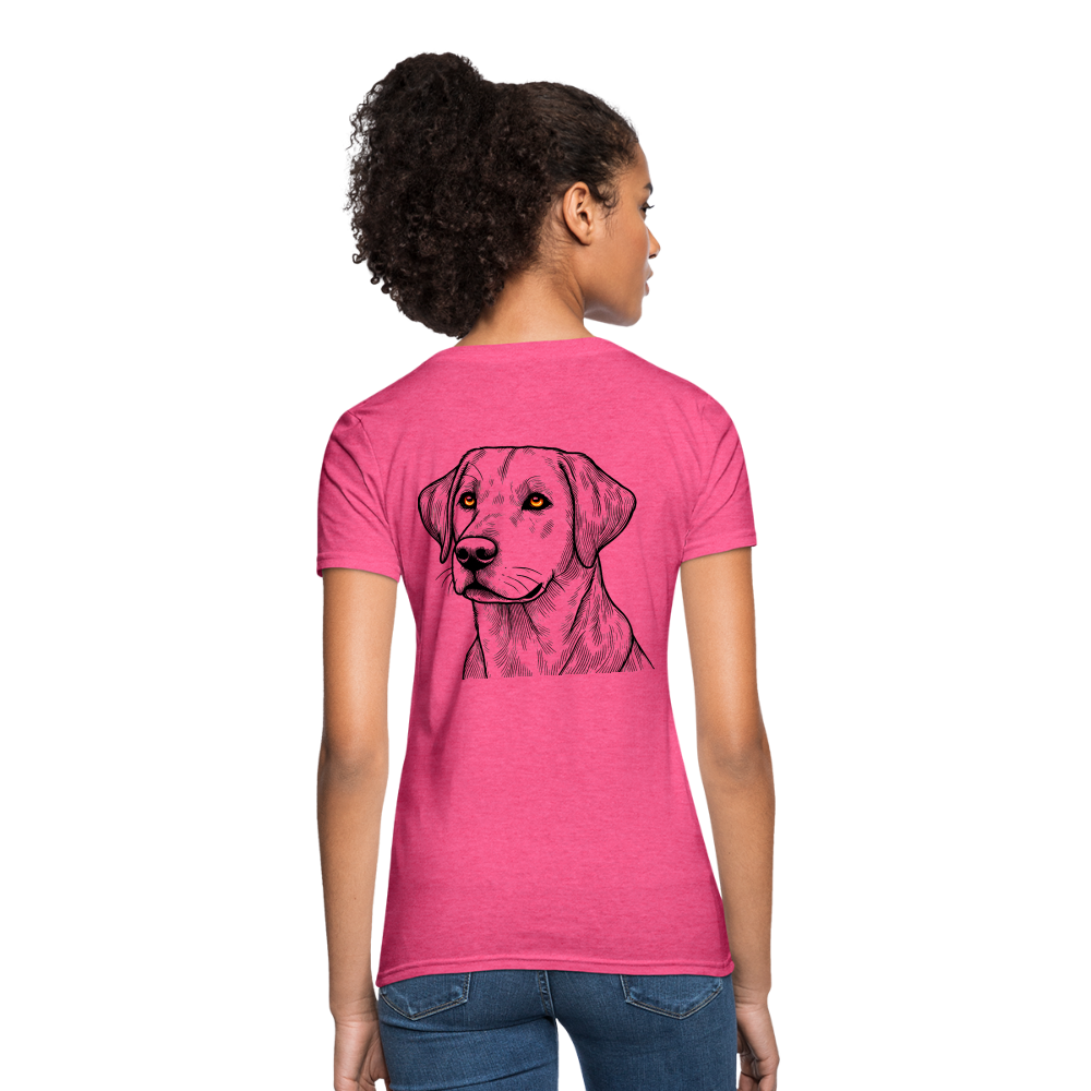 Women's Fine Line Labrador Graphic T-Shirt with Logo - heather pink