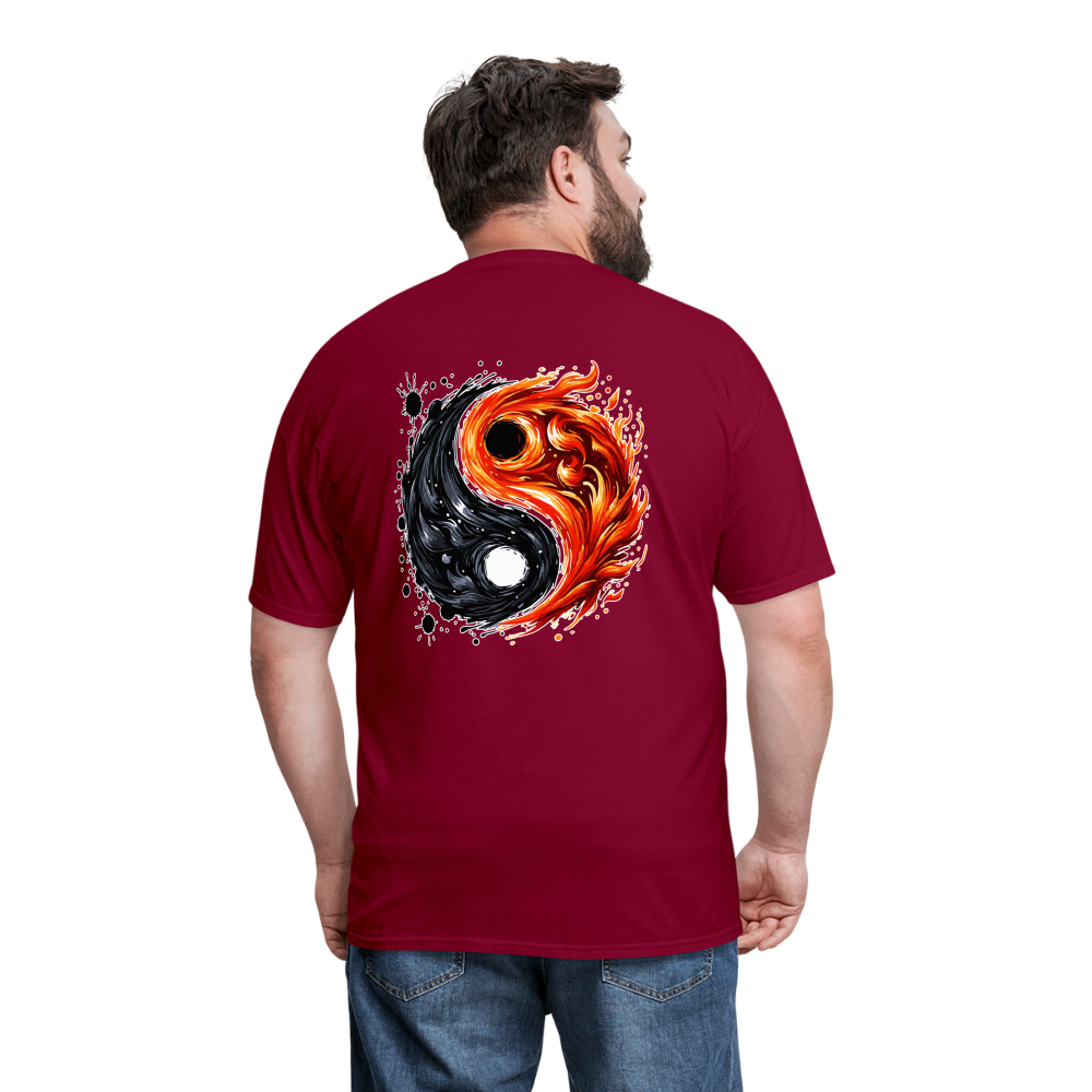 Official Yin and Yang Ink and Ember Unisex Classic T-Shirt with Logo - burgundy