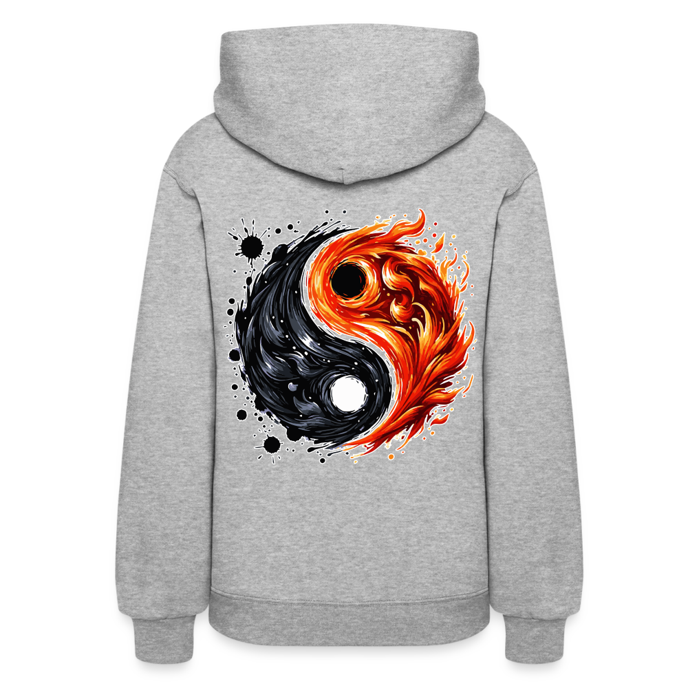 Women's Official Ink and Ember  Yin and Yang Hoodie with Logo - heather gray