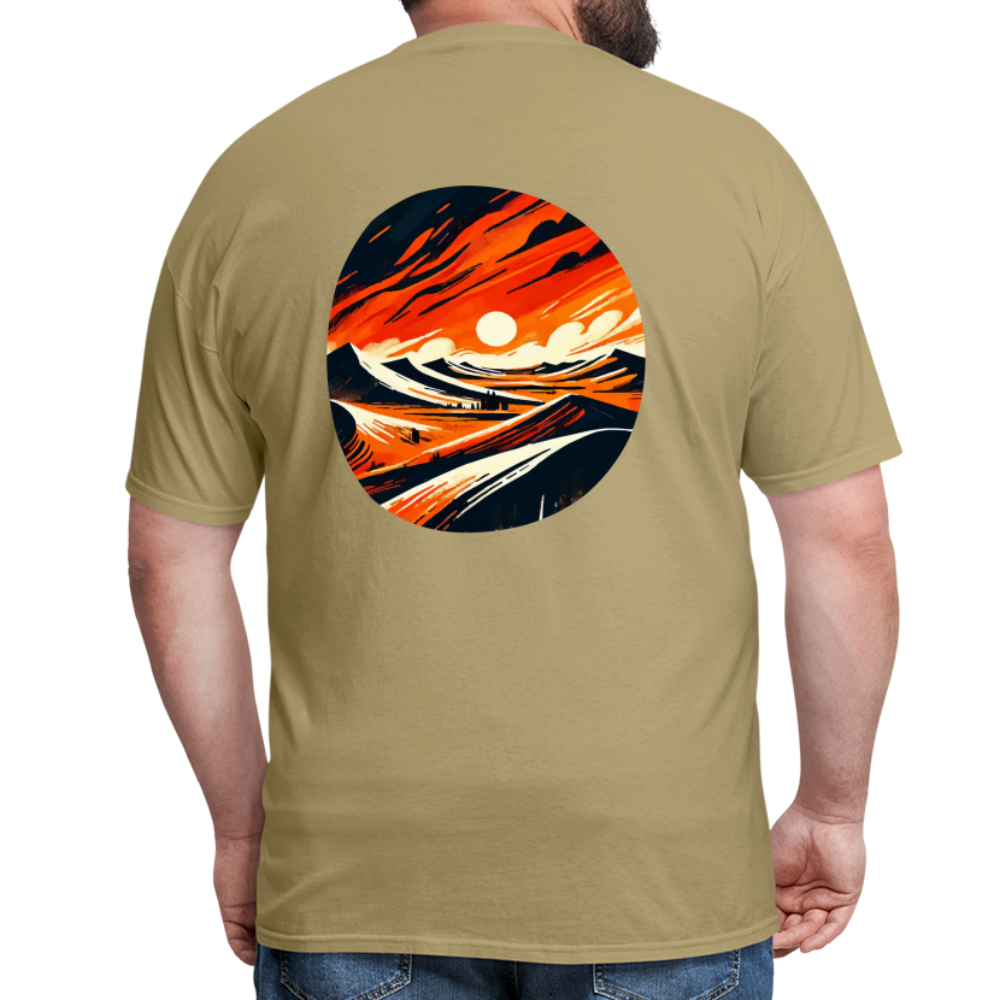 Desert Dunes Unisex Classic T-Shirt with Logo - khaki