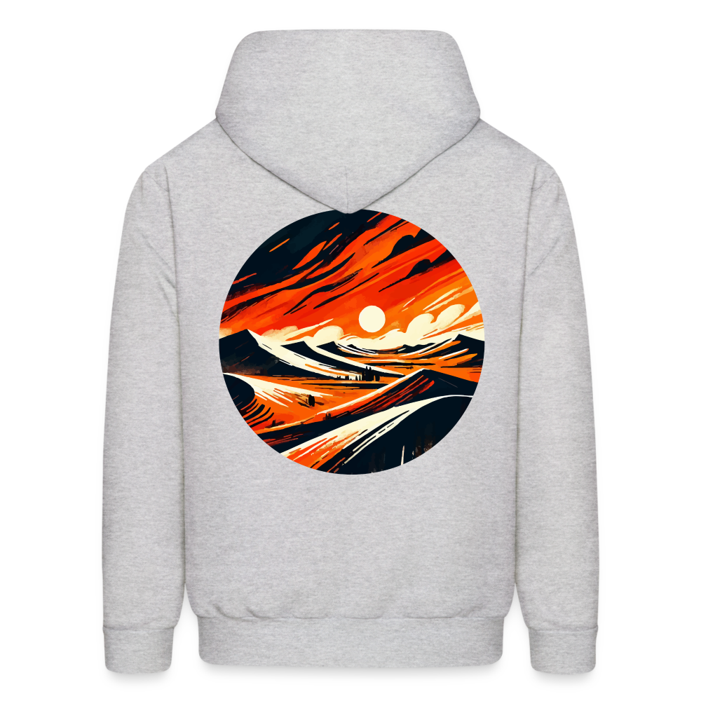 Men's Desert Dunes Graphic Hoodie with Logo - ash 