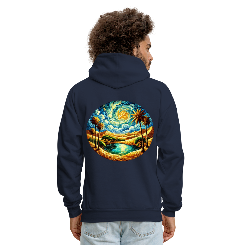 Men's Desert Oasis Graphic Hoodie with Logo - navy