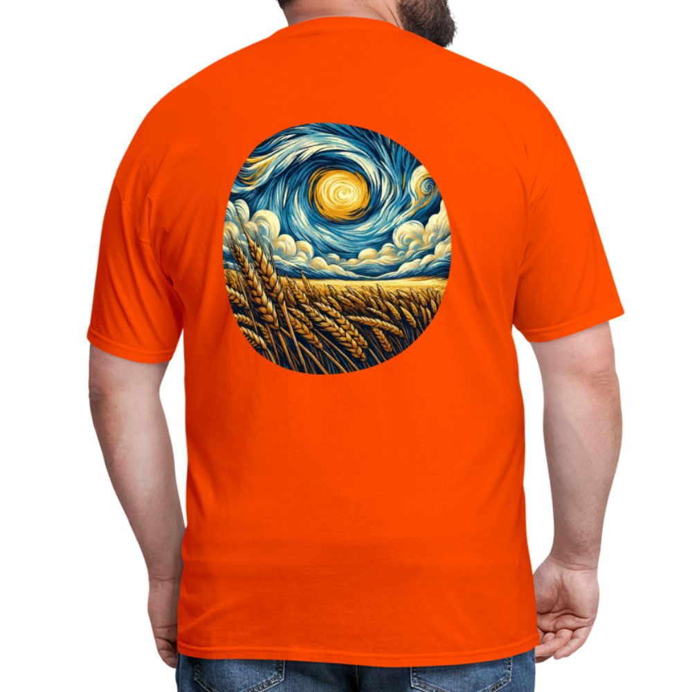 Wheat Field Graphic Unisex Classic T-Shirt with Logo - orange