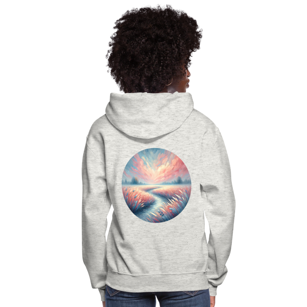 Women's River Meadow Graphic Hoodie with Logo - heather oatmeal