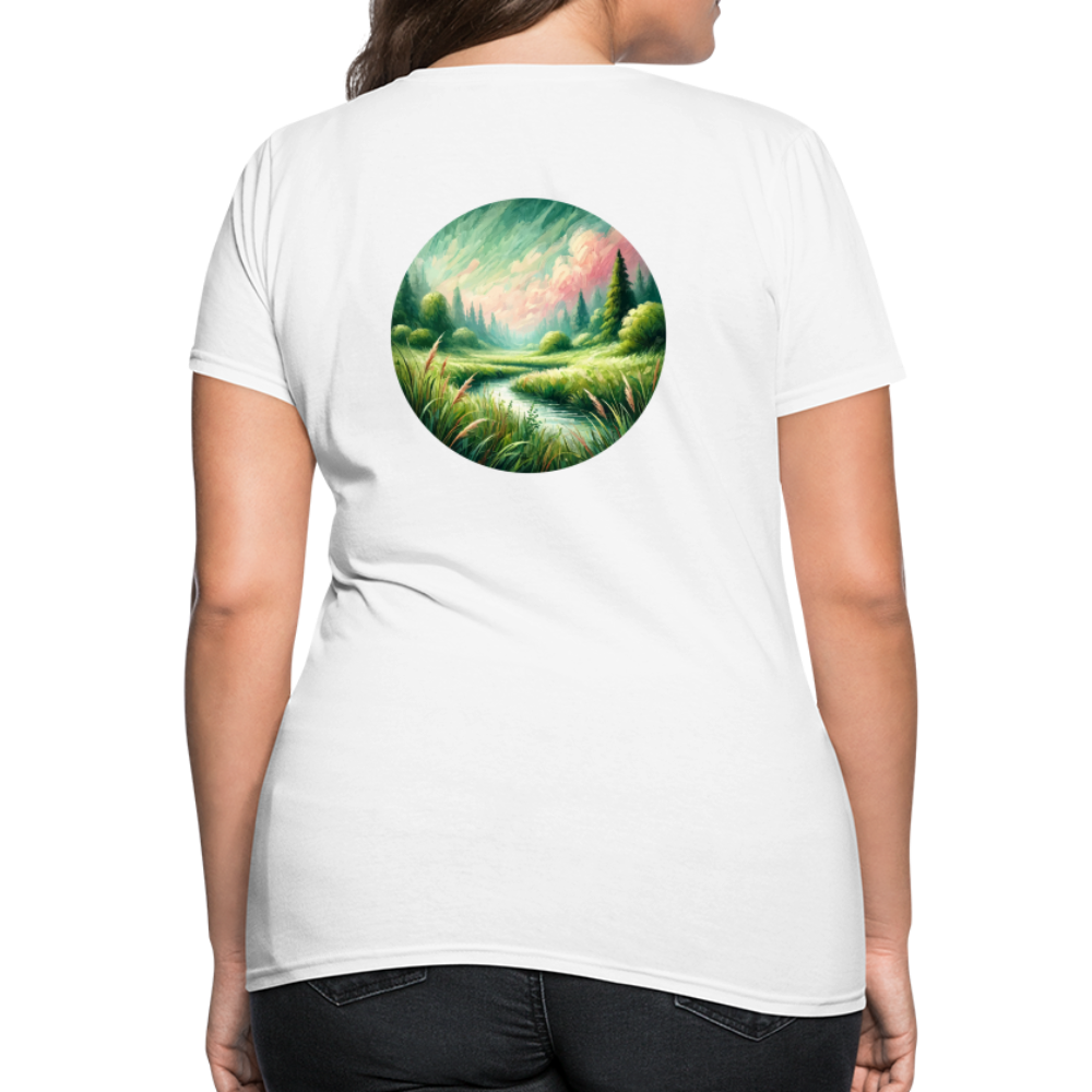 Women's Meadow Graphic T-Shirt with Logo - white