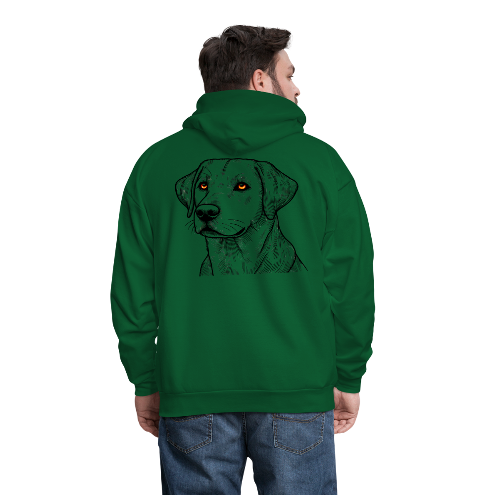 Men's Fine Line Labrador Graphic Hoodie with Logo - forest green