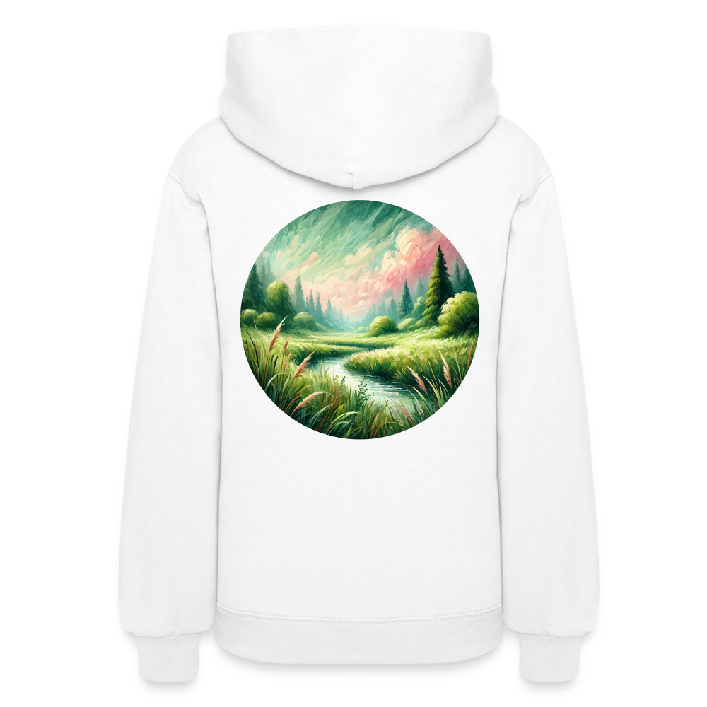 Women's Meadow Graphic Hoodie with Logo - white