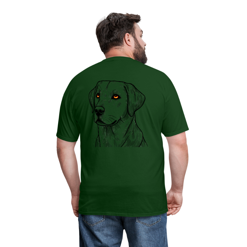 Fine Line Labrador Graphic Unisex Classic T-Shirt with Logo - forest green