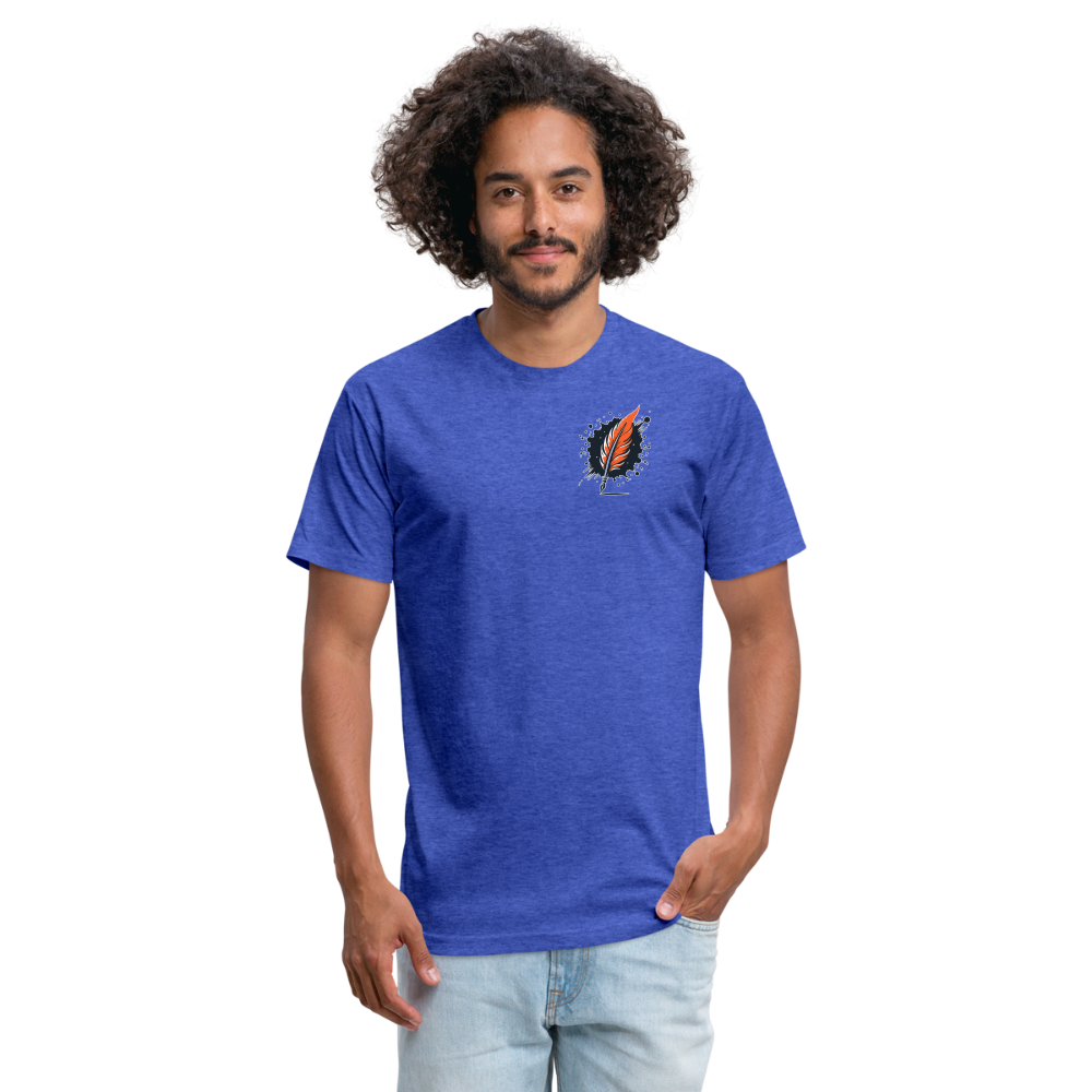 Colored Northern Lights Arctic Landscape Graphic Unisex Fitted Cotton/Poly T-Shirt with Logo - heather royal