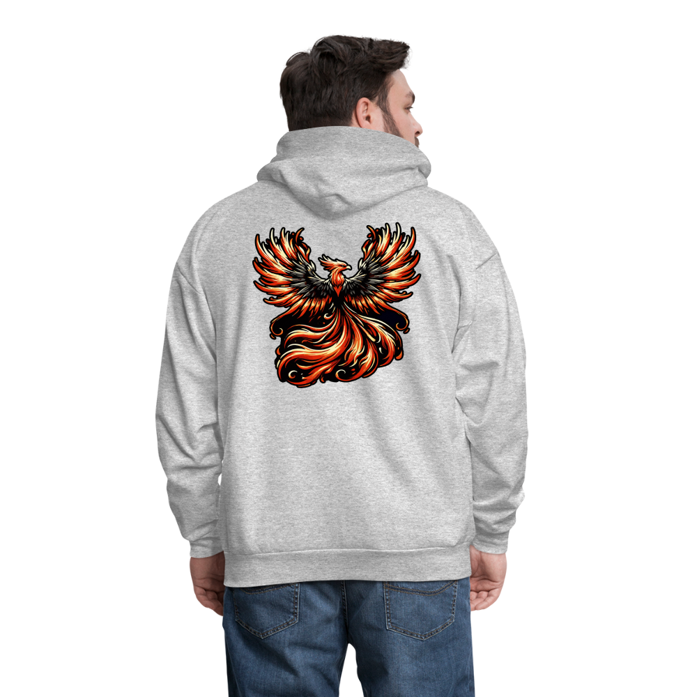 Men's Phoenix Graphic Hoodie with Logo - heather gray