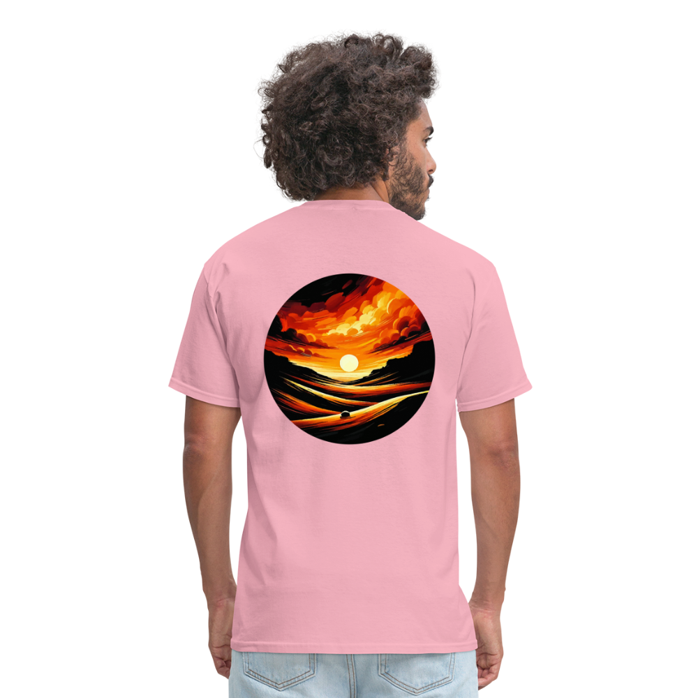 Desert Sunset Graphic Unisex Classic T-Shirt with Logo - pink