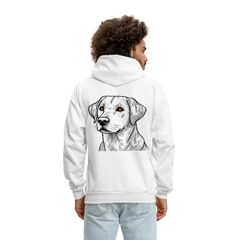 Men's Fine Line Labrador Graphic Hoodie with Logo - white