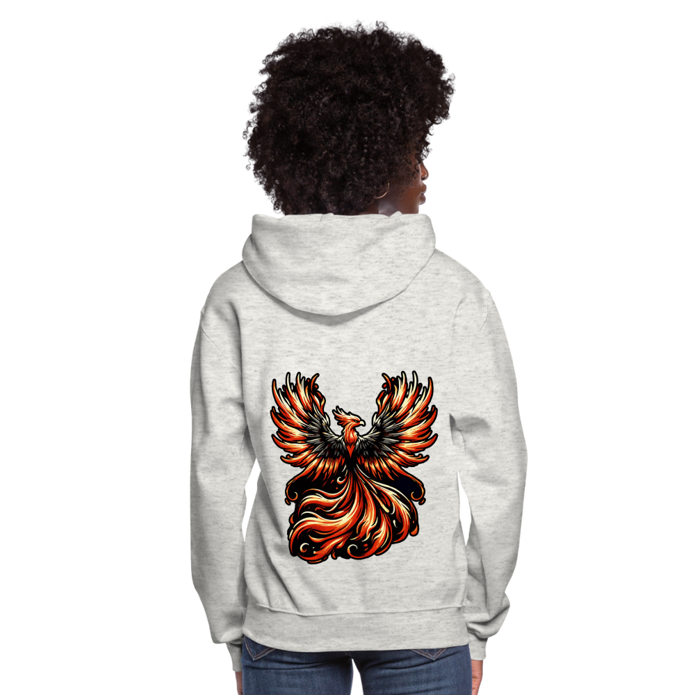 Women's Phoenix Graphic Hoodie with Logo - heather oatmeal