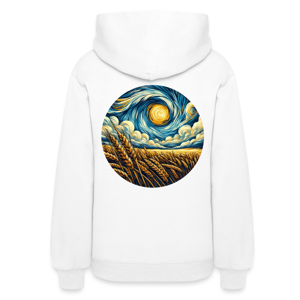 Women's Wheat Field Graphic Hoodie with Logo - white