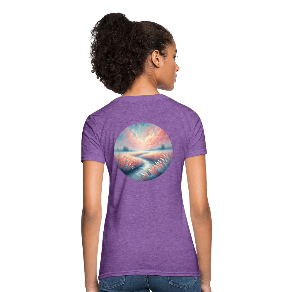 Women's River Meadow Graphic T-Shirt with Logo - purple heather