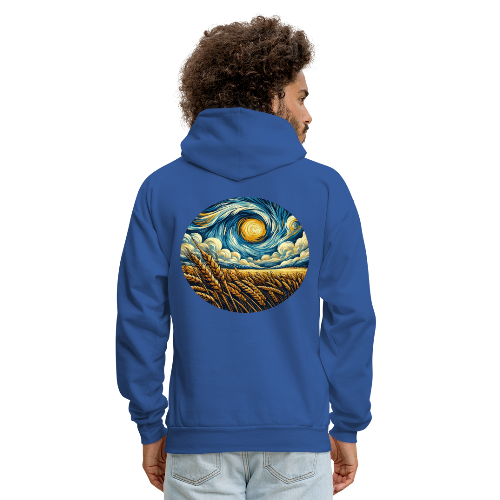 Men's Wheat Field Graphic Hoodie with Logo - royal blue