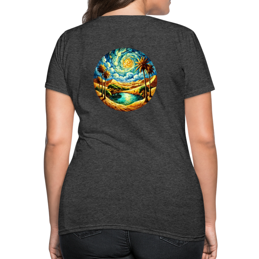 Women's Desert Oasis T-Shirt with Logo - heather black