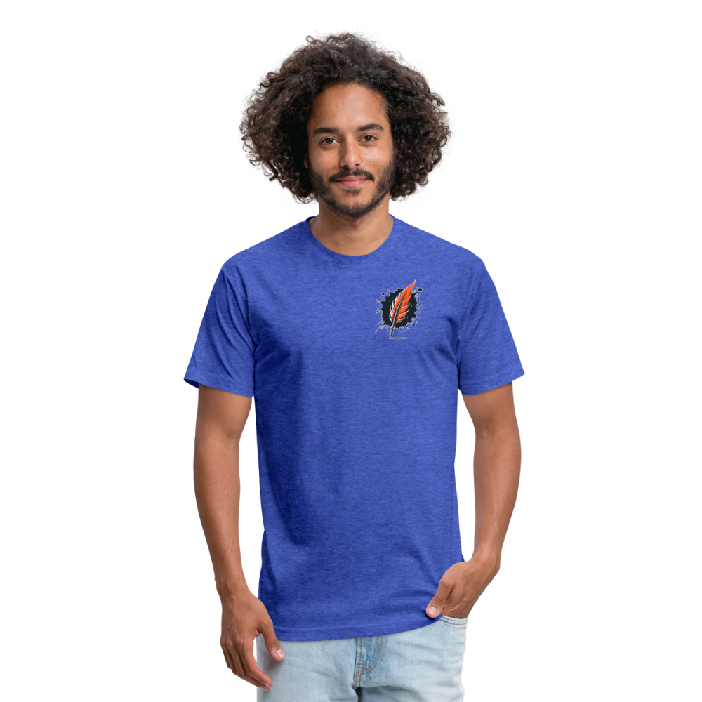 Meadow Graphic Unisex Fitted Cotton/Poly T-Shirt with Logo - heather royal