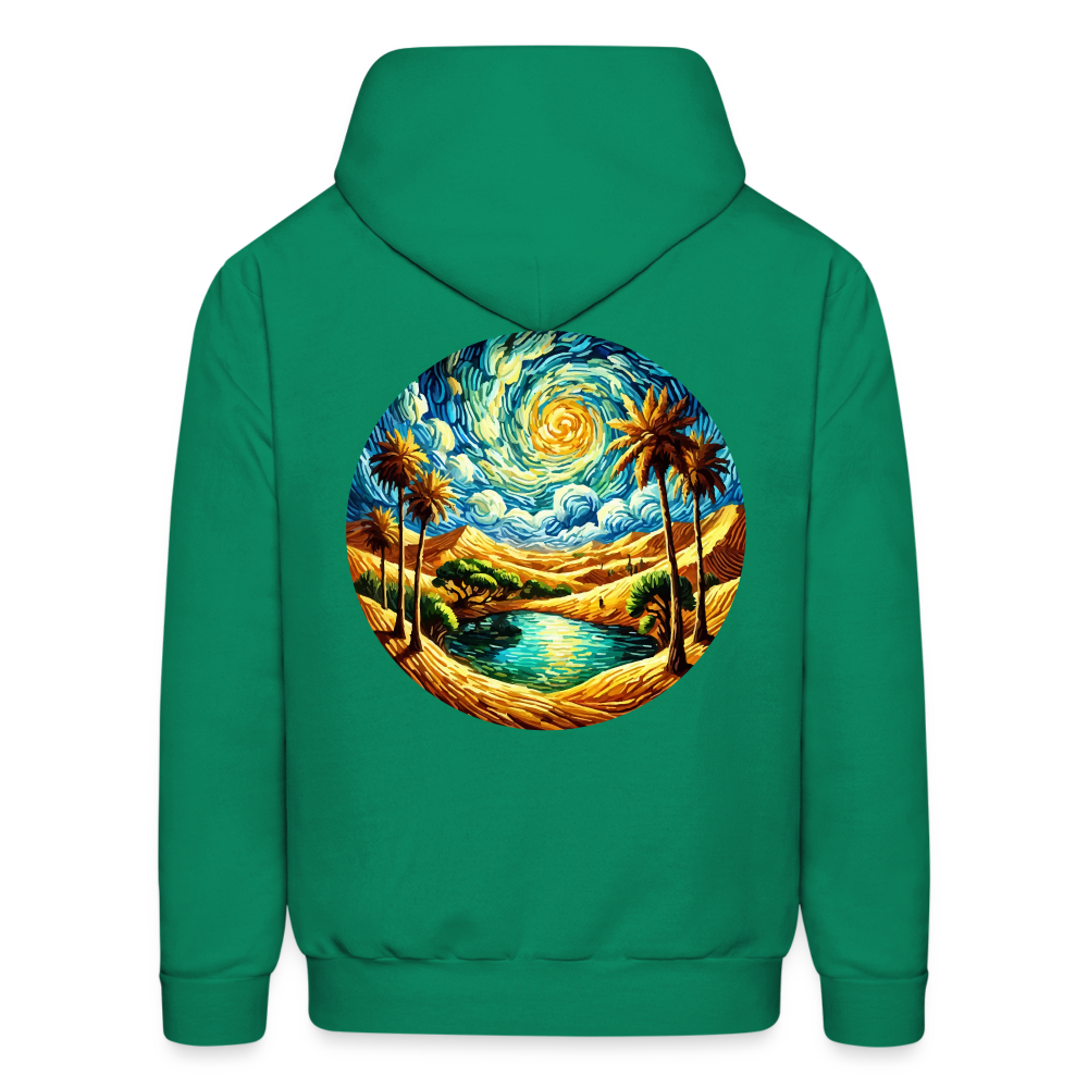 Men's Desert Oasis Graphic Hoodie with Logo - kelly green