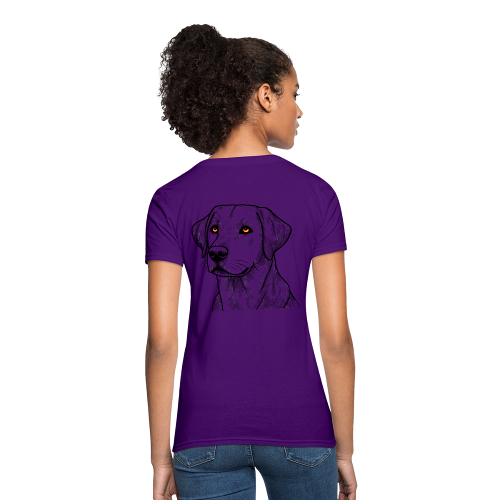 Women's Fine Line Labrador Graphic T-Shirt with Logo - purple