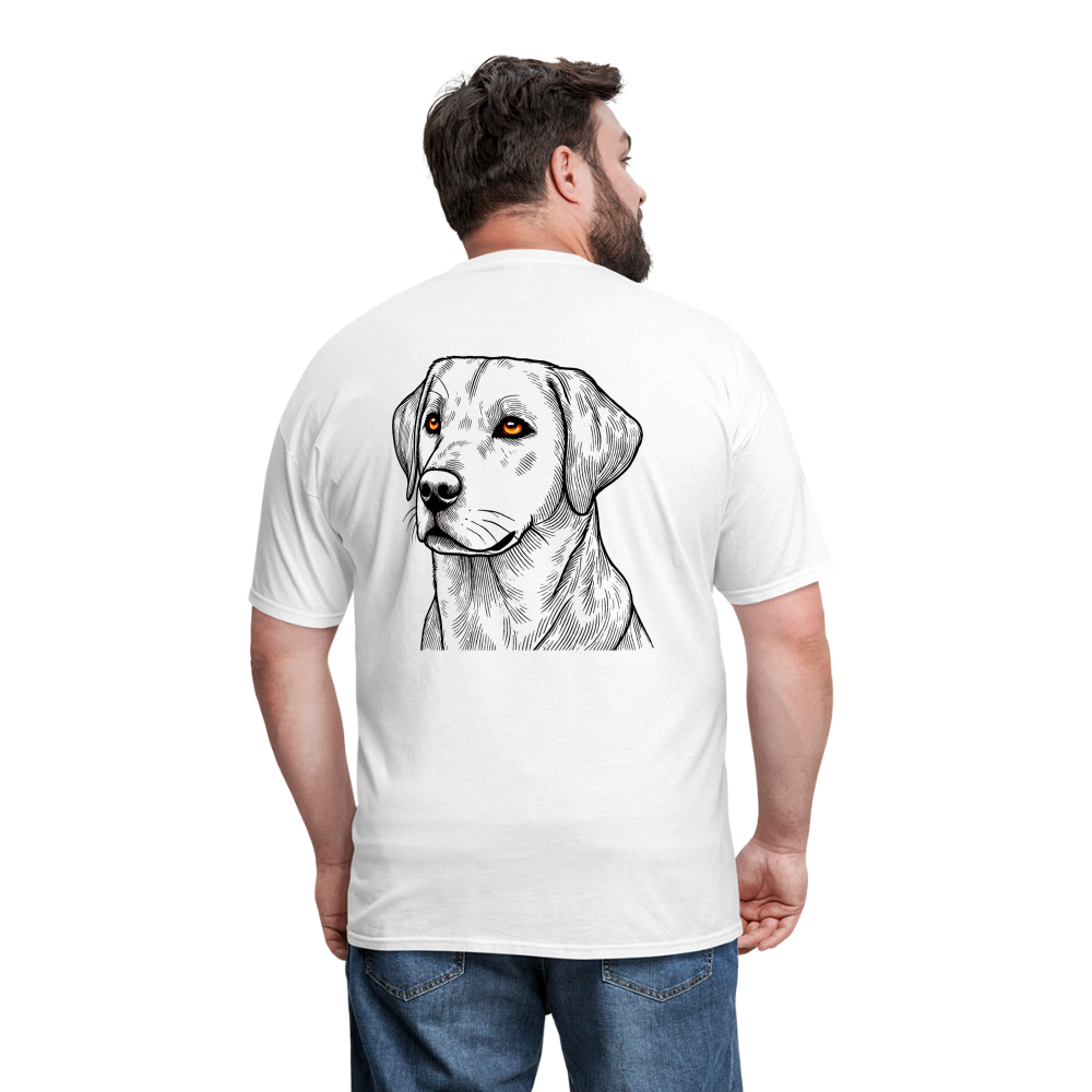 Fine Line Labrador Graphic Unisex Classic T-Shirt with Logo - white