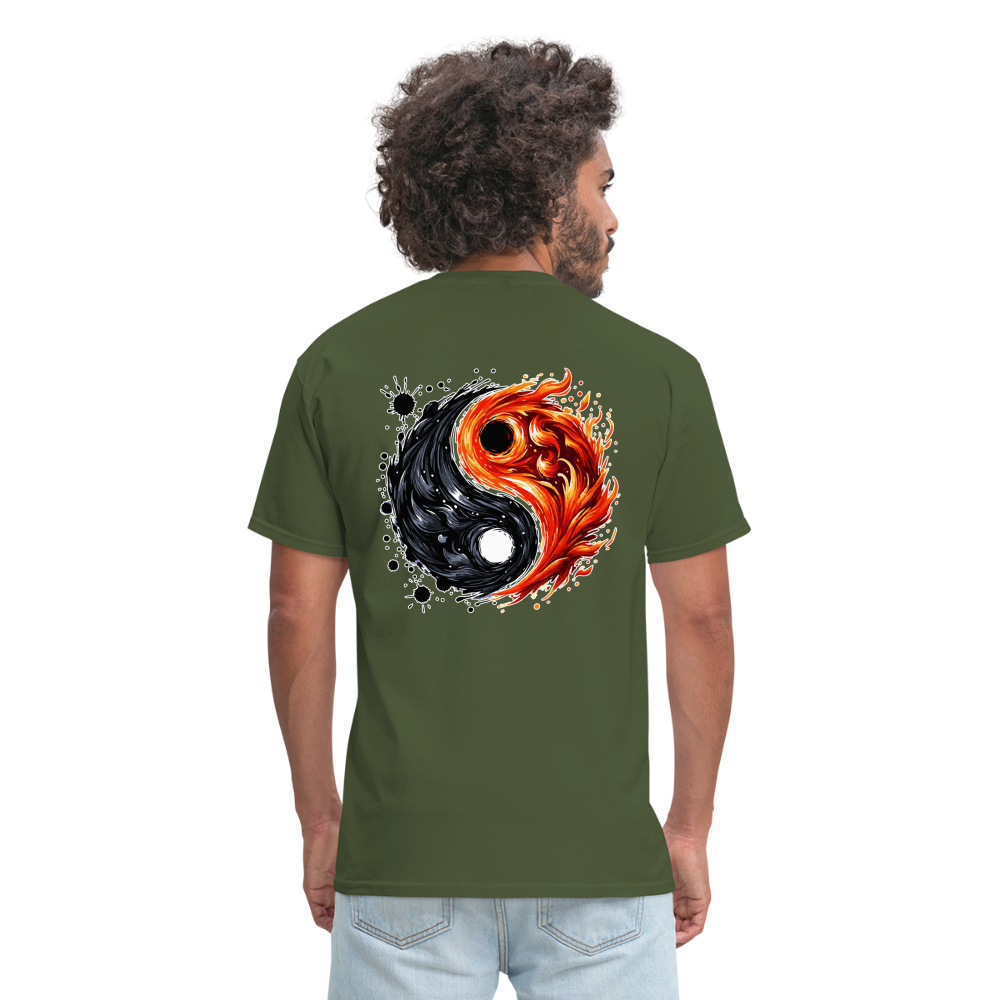 Official Yin and Yang Ink and Ember Unisex Classic T-Shirt with Logo - military green