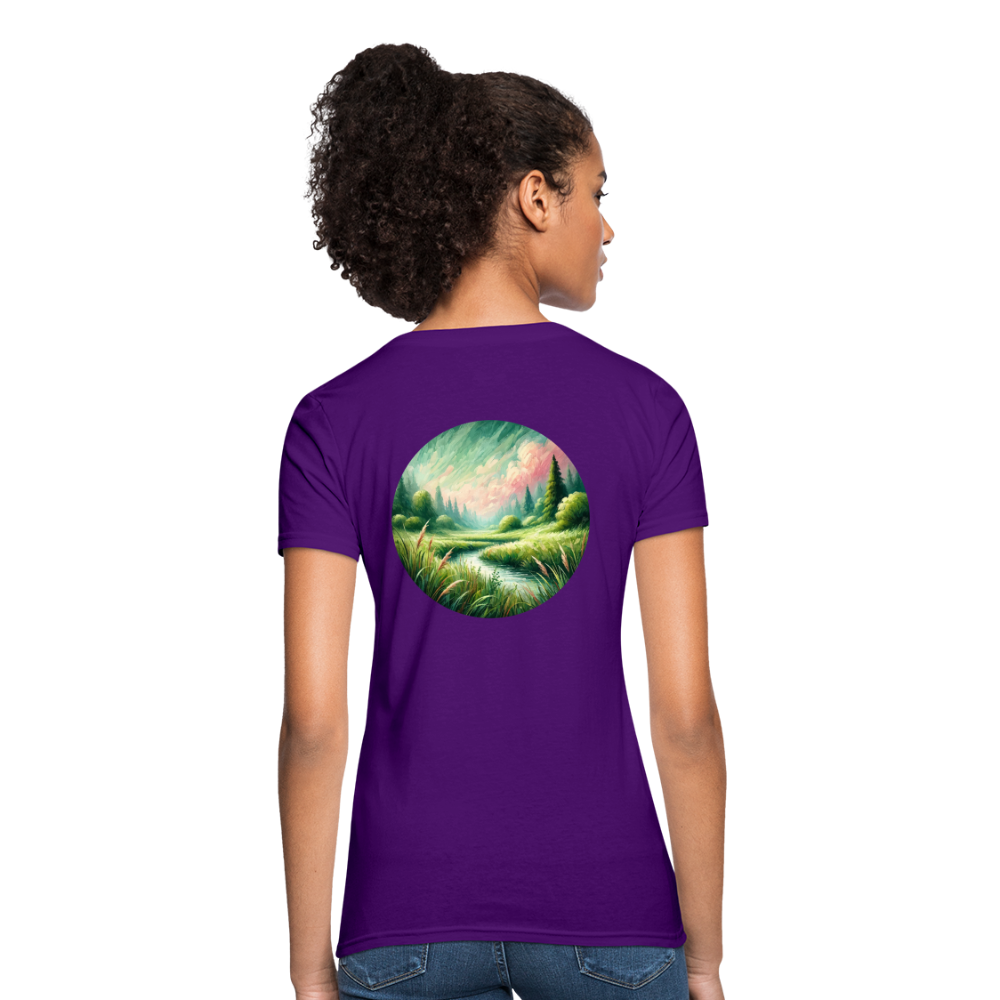 Women's Meadow Graphic T-Shirt with Logo - purple