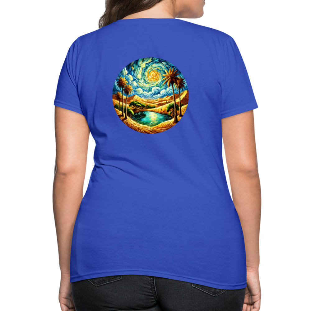 Women's Desert Oasis T-Shirt with Logo - royal blue