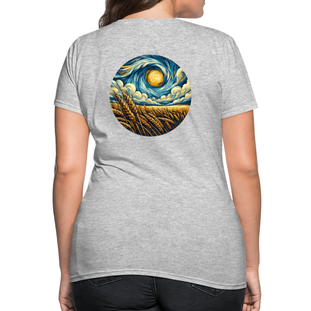 Women's Wheat Field Graphic T-Shirt with Logo - heather gray