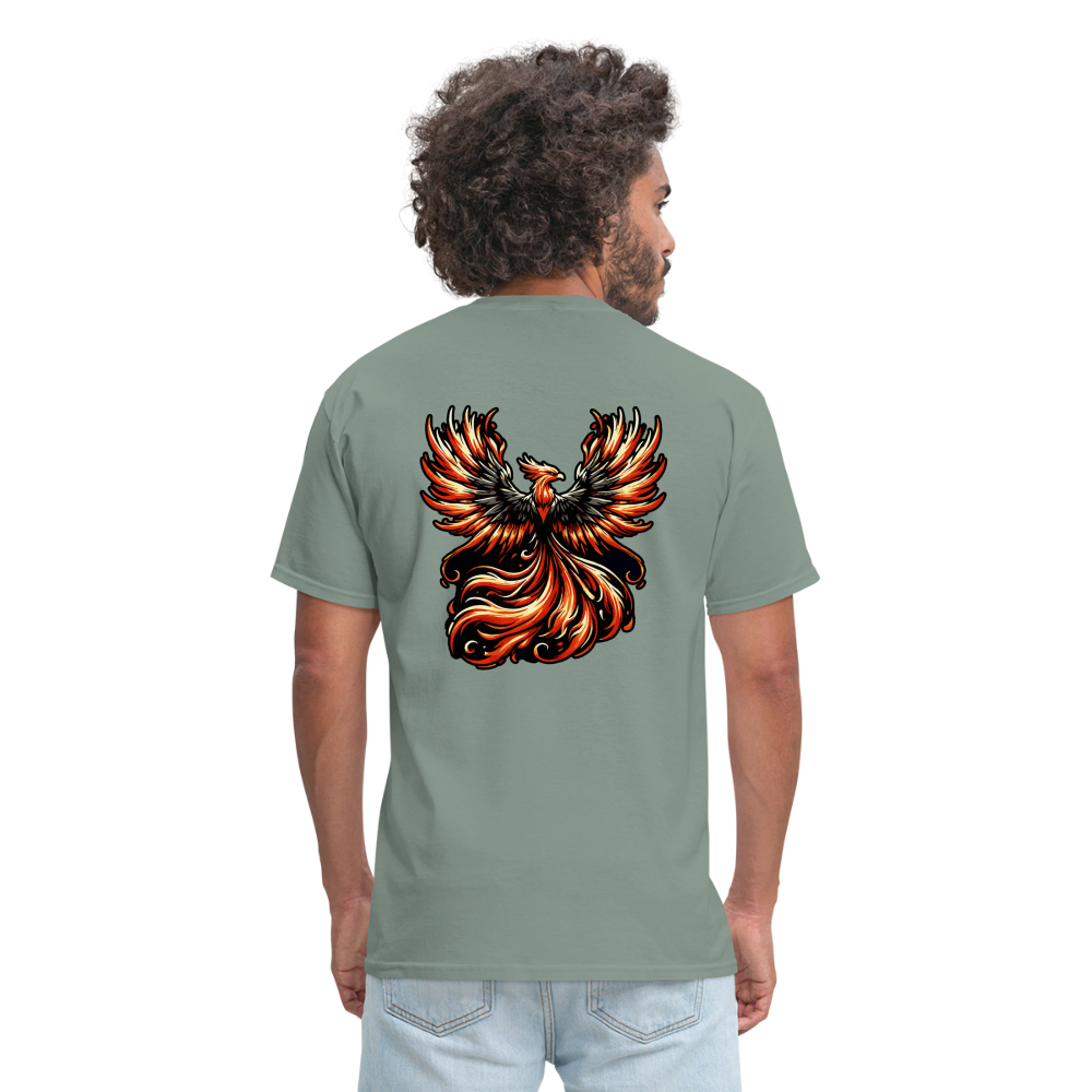 Phoenix Graphic Unisex Classic T-Shirt with Logo - sage