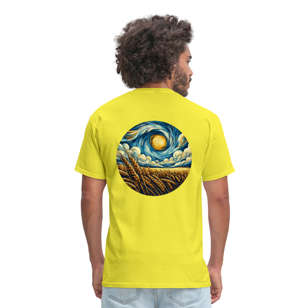 Wheat Field Graphic Unisex Classic T-Shirt with Logo - yellow