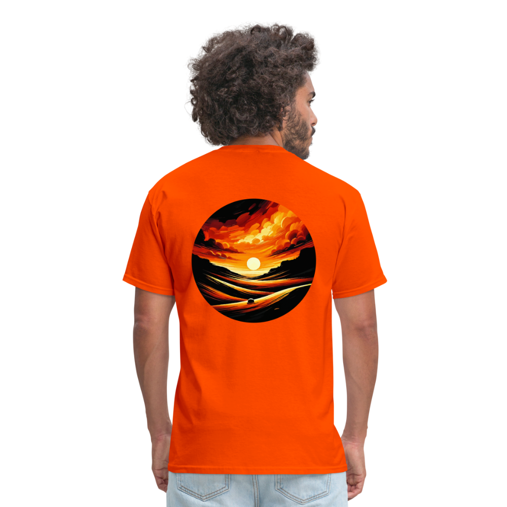 Desert Sunset Graphic Unisex Classic T-Shirt with Logo - orange