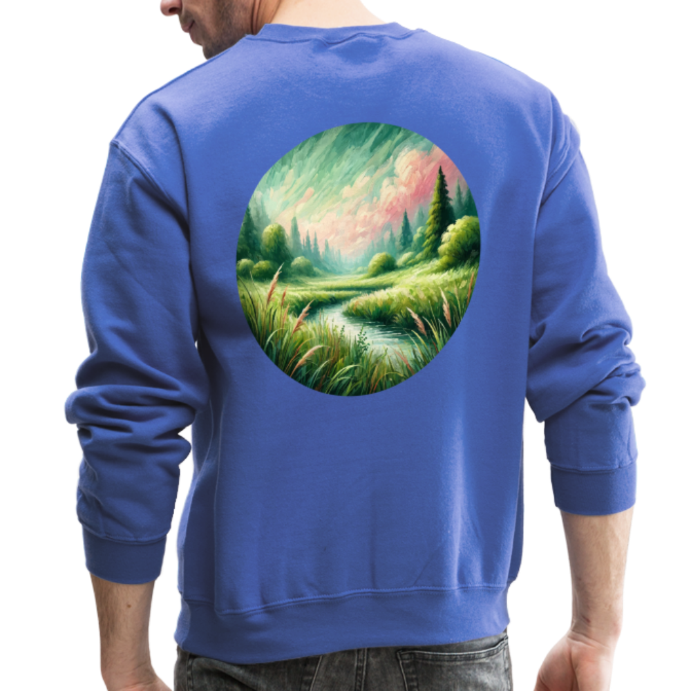 Meadow Graphic Crewneck Sweatshirt with Logo - royal blue