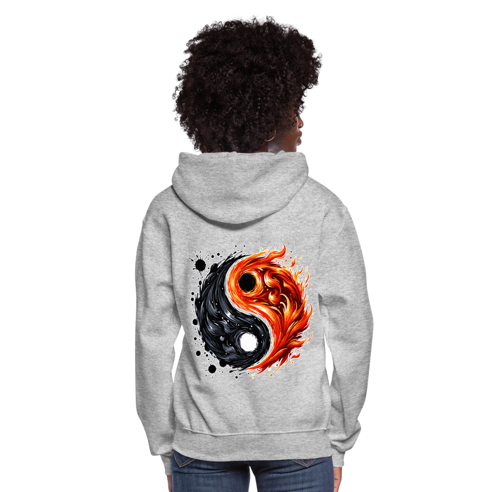 Women's Official Ink and Ember  Yin and Yang Hoodie with Logo - heather gray